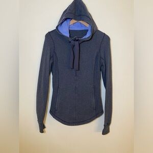 Lululemon Post Sweat Pullover Hoodie 1/2 Zip Sweatshirt Cadet Blue LS Top Sz 6